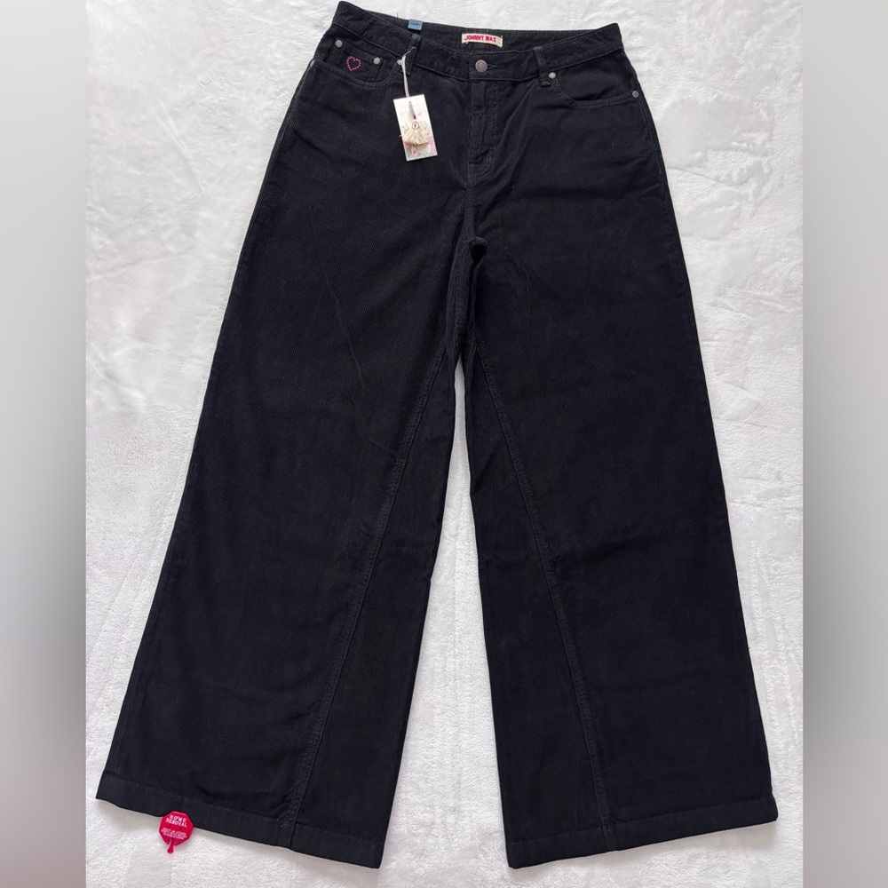 JOHNNY WAS Suki Wide Leg High Rise Black Corduroy Jeans--NWT--31 - Picture 2 of 16